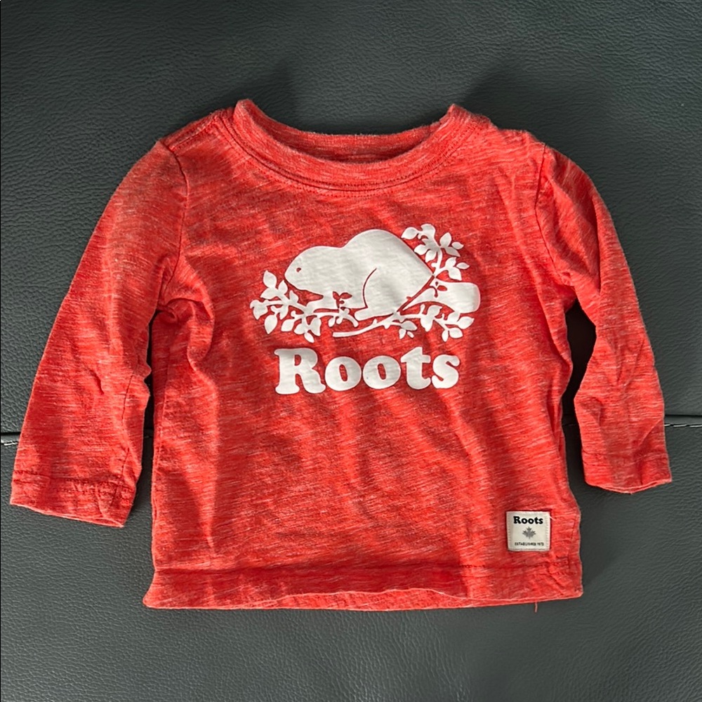 Roots Baby Beaver Orange Long Sleeve Shirt